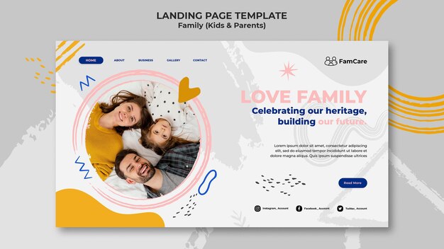 Family time landing page template