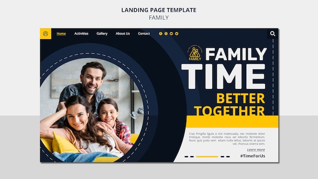 Family time landing page template