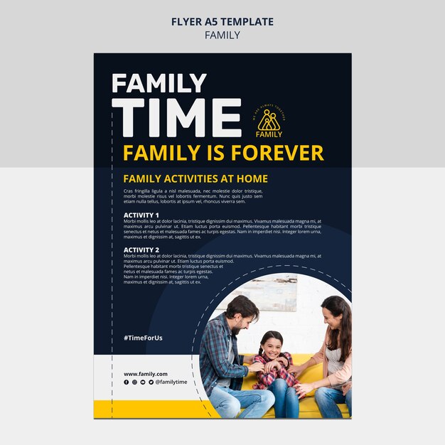 Family time vertical flyer template