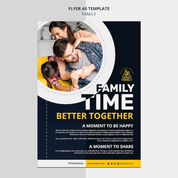 Free PSD family time vertical flyer template