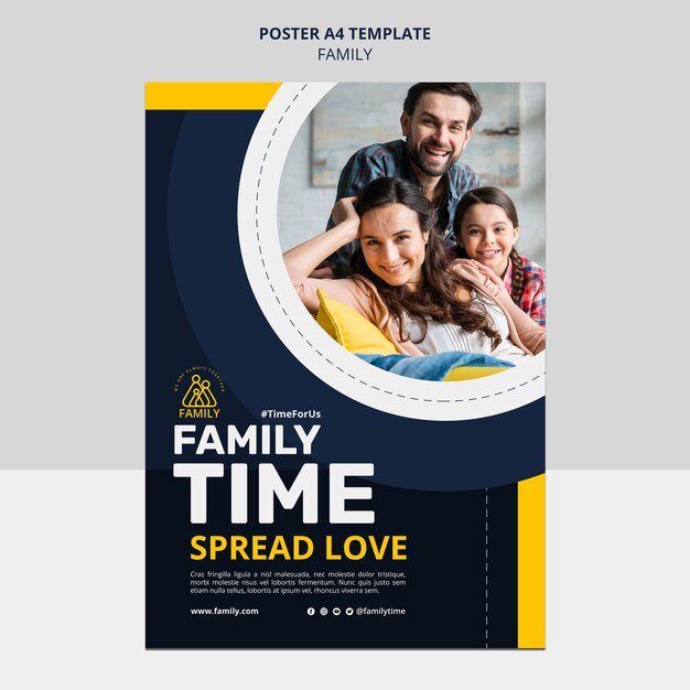 Family time vertical poster template