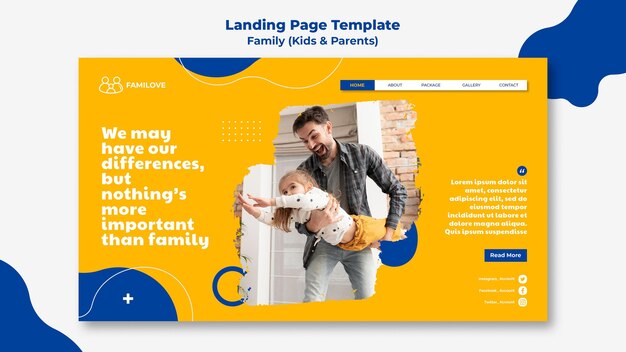 Family web template with photo