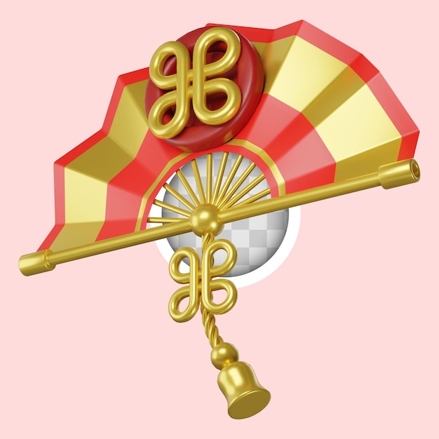 Free PSD fan with chinese new year decorations