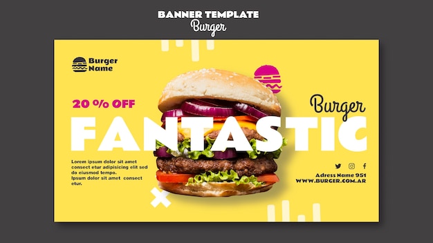 Fantastic burger banner web template