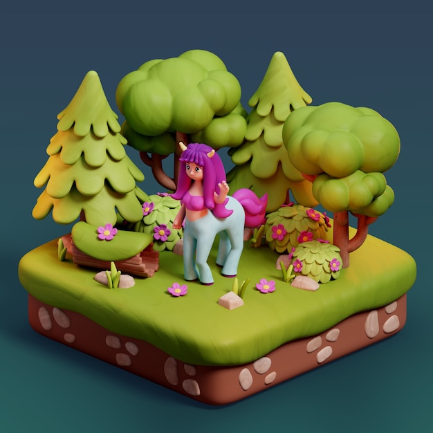 Free PSD fantasy illustration scene