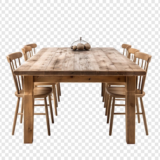 Free PSD farmhouse table isolated on transparent background