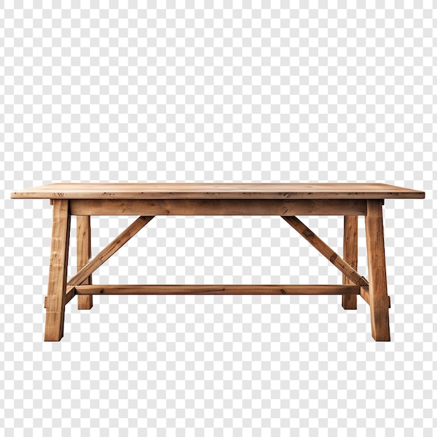 Free PSD farmhouse table isolated on transparent background