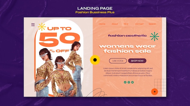 Free PSD fashion aesthetic landing page  template