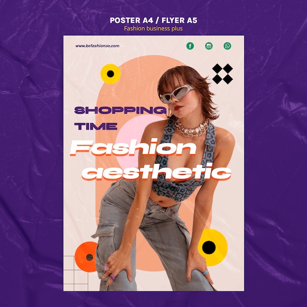 Free PSD fashion aesthetic poster template