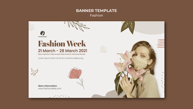 Fashion banner template with photo