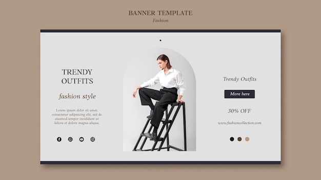 Free PSD fashion banner template with photo