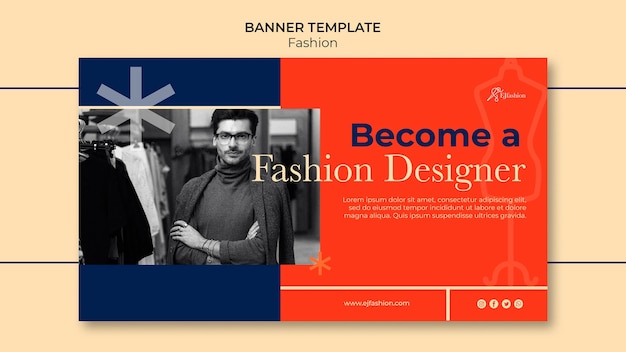 Fashion banner template with photo