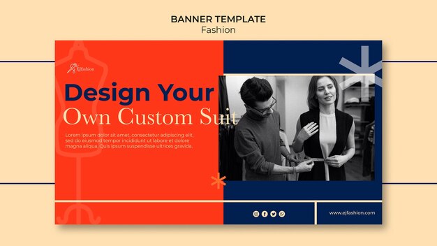 Fashion banner template with photo