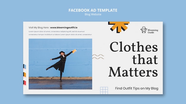 Free PSD fashion blog social media promo template