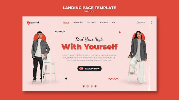 Free PSD fashion business landing page template