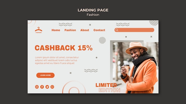 Fashion cashback landing page