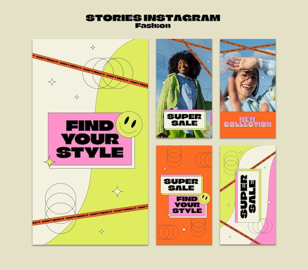 Free PSD fashion collection instagram stories template