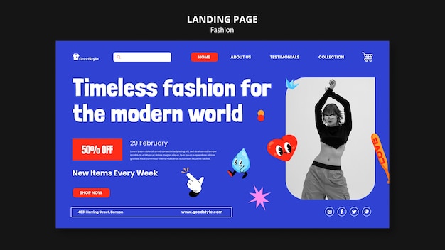 Free PSD fashion collection landing page template