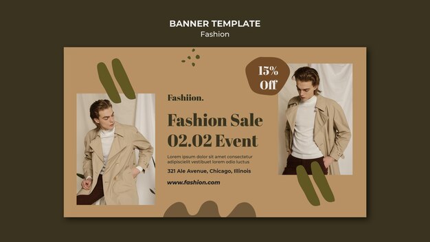 Fashion concept horizontal banner template