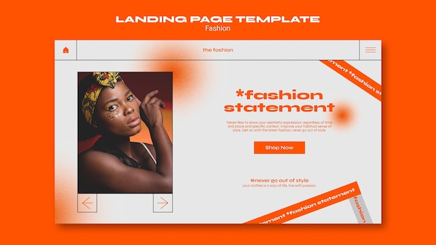 Free PSD fashion concept landing page template