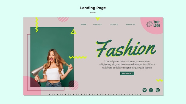 Free PSD fashion concept landing page web template