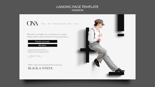 Fashion design landing page