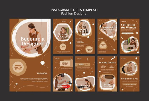 Fashion design template insta stories