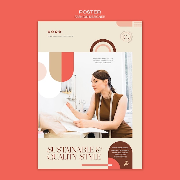 Fashion designer concept poster template