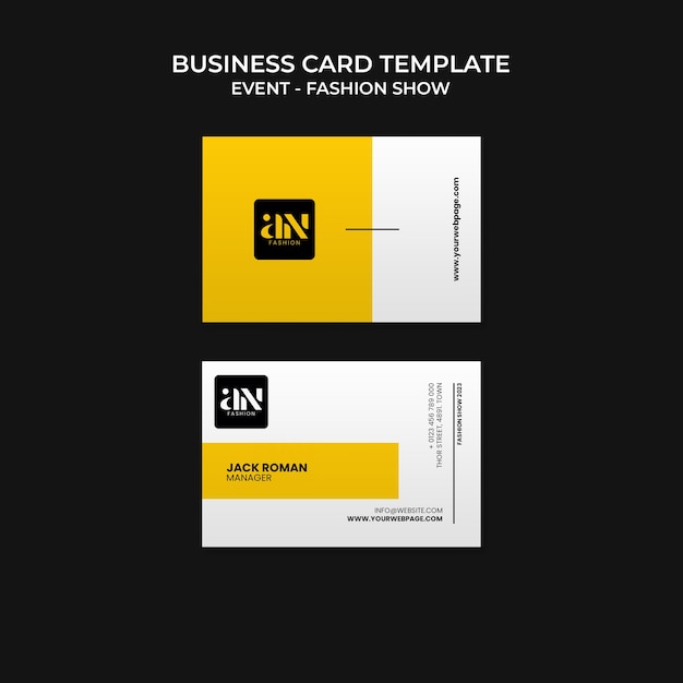 Fashion event business card template