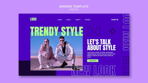 Free PSD fashion event landing page template