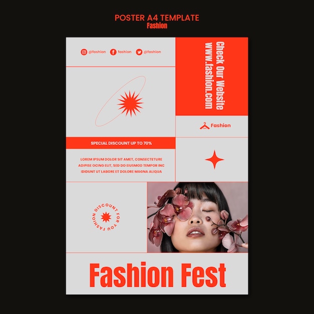 Free PSD fashion fest poster template