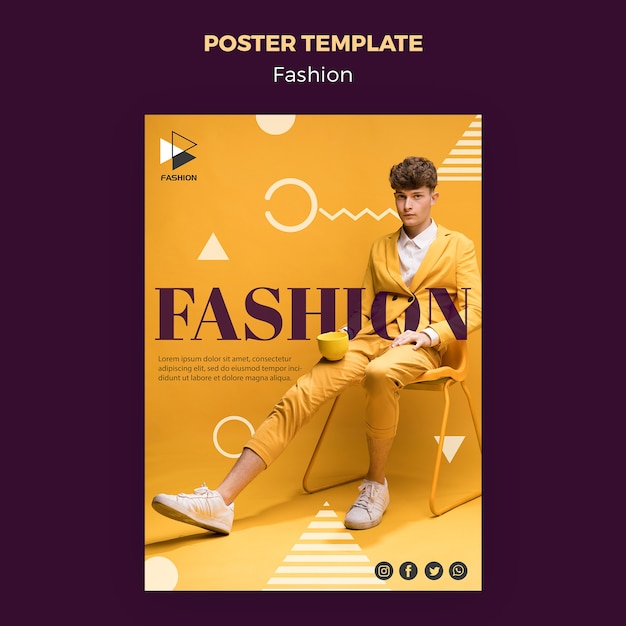 Free PSD fashion glamour clothing poster template