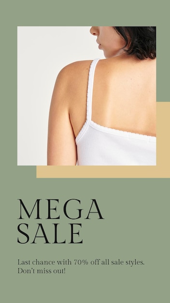 Free PSD fashion mega sale template psd for social media story