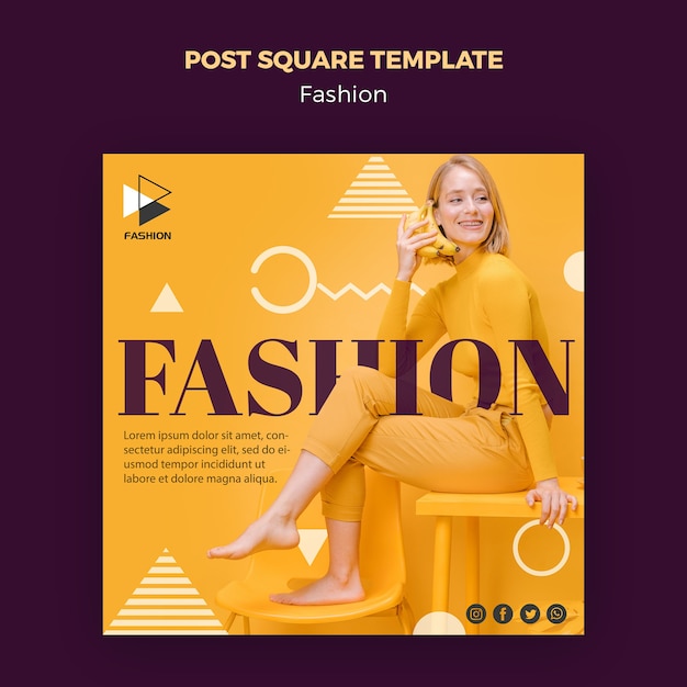 Free PSD fashion post square template