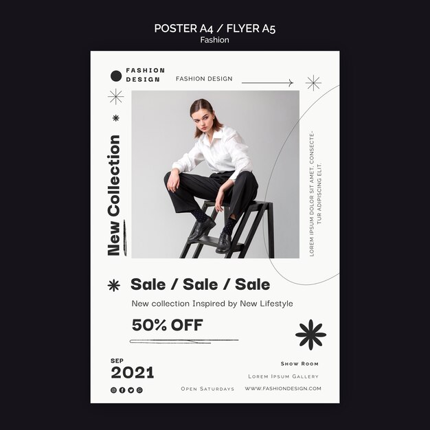 Fashion poster design template