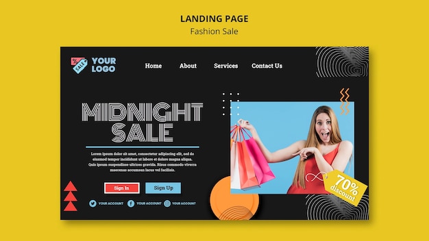 Free PSD fashion sale concept landing page template