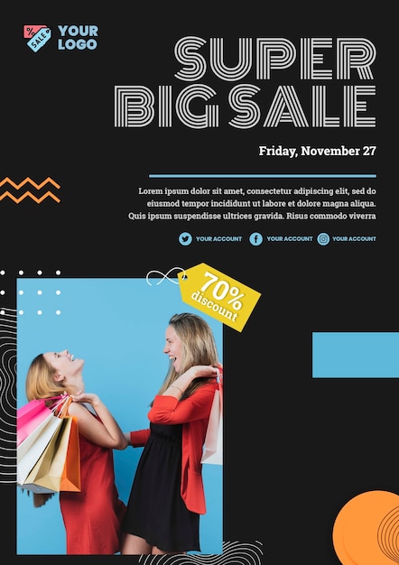 Fashion sale concept poster template