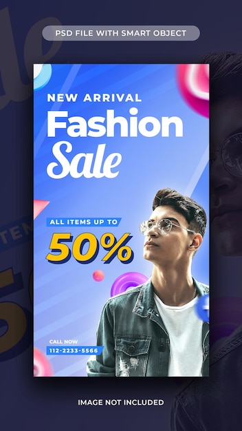 Free PSD fashion sale discount offer social media post story