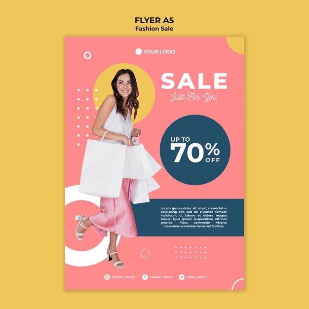 Fashion sale flyer template theme