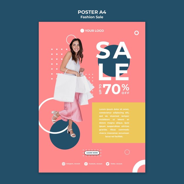 Fashion sale poster template design