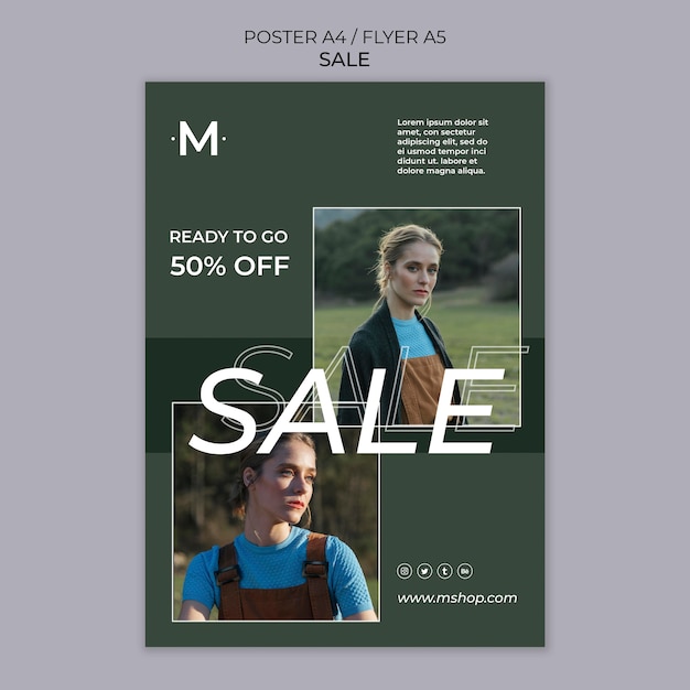 Free PSD fashion sale poster template