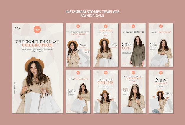 Fashion sale social media stories template