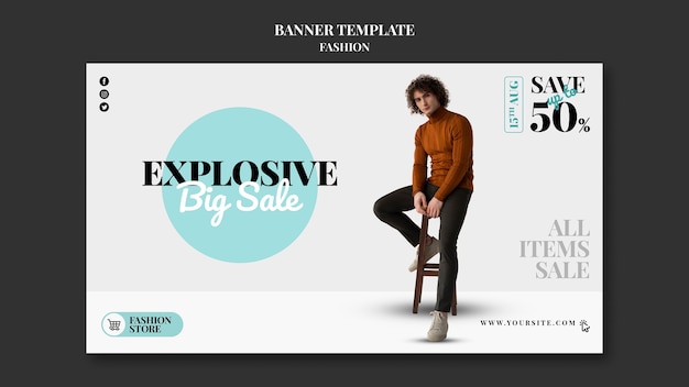 Fashion sales banner template