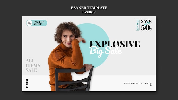 Fashion sales banner template