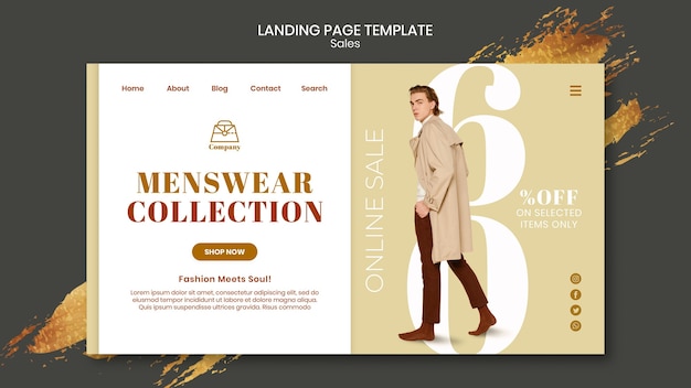 Fashion sales landing page template