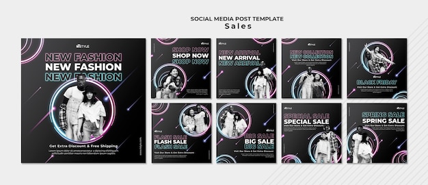 Fashion sales social media post template