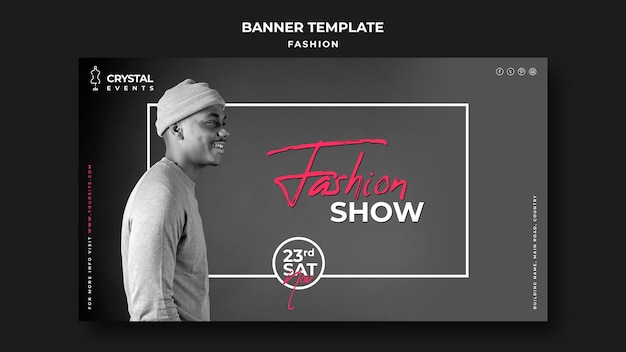 Free PSD fashion show event horizontal banner