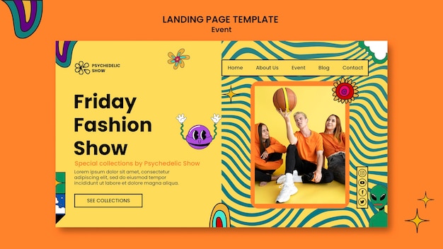 Free PSD fashion show landing page template