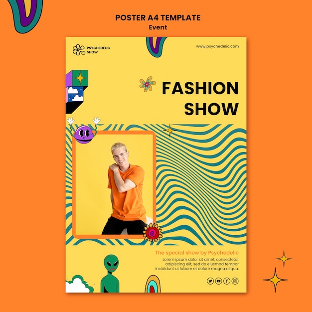 Free PSD fashion show poster template