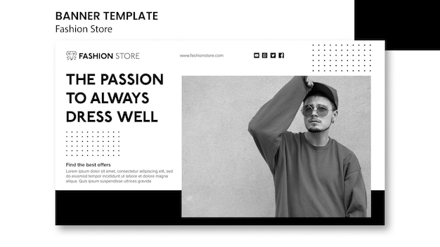 Fashion store concept banner template